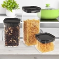 Pojemnik na produkty sypkie z pokrywką i uszczelką kwadratowy 1,4 l