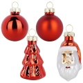 Bombki choinkowe nietłukące czerwone 3 / 5 cm 9 szt.