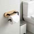 Uchwyt na papier toaletowy metalowy bambusowy czarny BLACK 13,5 cm