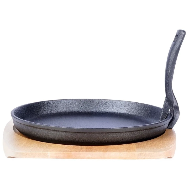 Patelnia do serwowania żeliwna z deską LITINA 22 cm 2 el.
