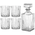 Karafka i szklanki do whisky szklane 900 ml + 4x300 ml 5 el.