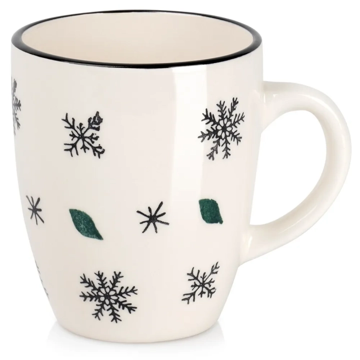 Kubek ceramiczny płatki śniegu 350 ml