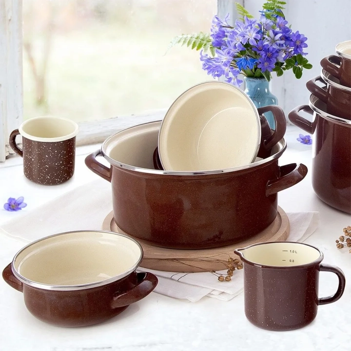 Garnek emaliowany BROWN 24 cm, 4 l