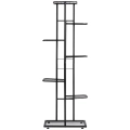 Kwietnik metalowy czarny 7-poziomowy 126 cm