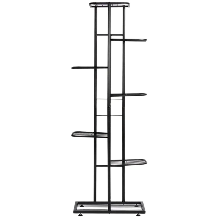 Kwietnik metalowy czarny 7-poziomowy 126 cm