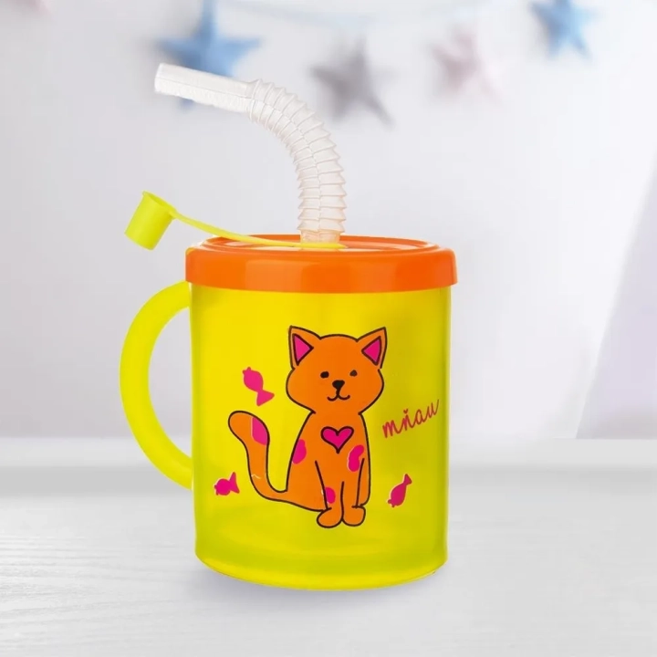 Kubek dla dziecka ze słomką kot 260 ml