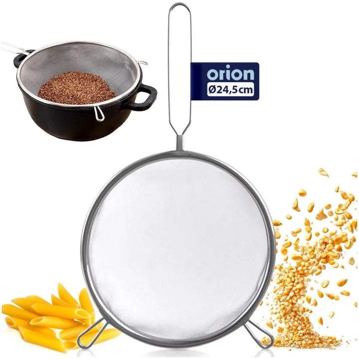 Sitko kuchenne stalowe z uchwytem 24,5 cm