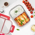Pojemnik na żywność szklany z pokrywką i uszczelką dzielony 1,3 l
