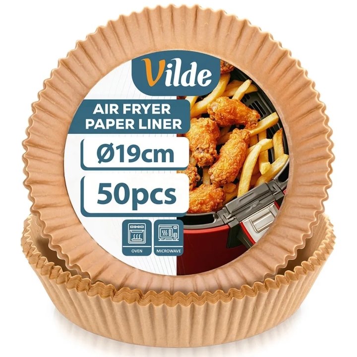 Wkład do frytkownicy beztłuszczowej Air Fryer papierowy okrągły 19 cm 50 szt.