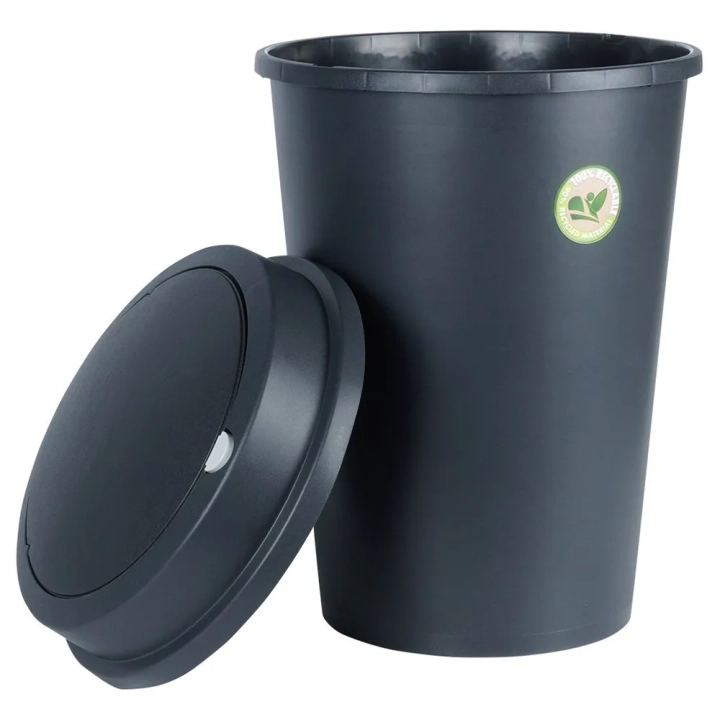 Kosz na śmieci plastikowy czarny 47 l