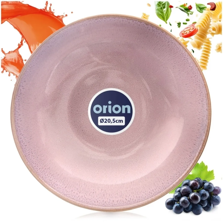 Talerz obiadowy głęboki ceramiczny różowy GLAZE 21 cm