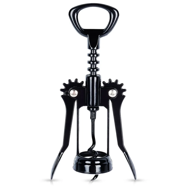 Korkociąg do wina metalowy czarny 16 cm