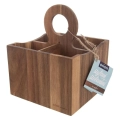 Stojak na sztućce, sosy i przyprawy drewniany WOODEN