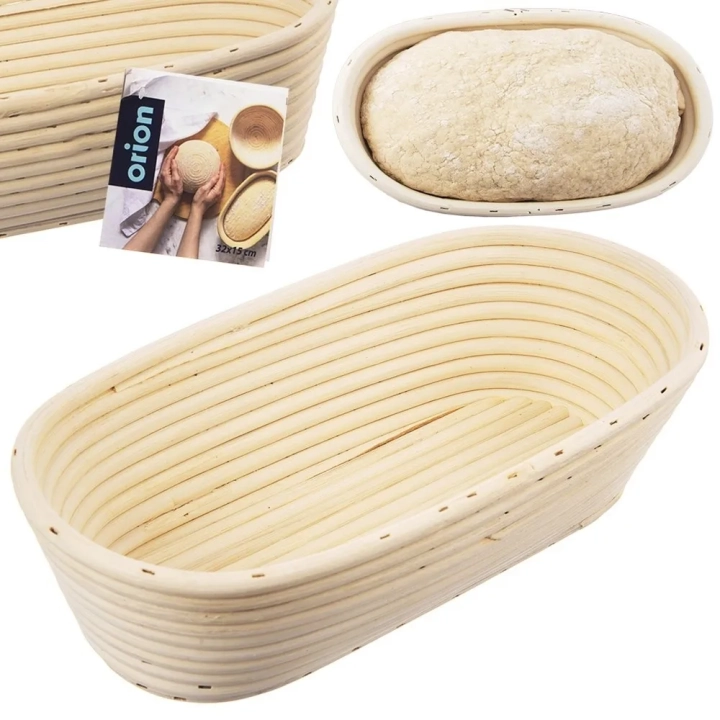 Koszyk do wyrastania ciasta na chleb rattanowy 1,5 kg / 32x15x9 cm