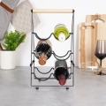 Stojak na wino metalowy czarny 6 butelek 21x38 cm