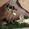 Stojak na wino metalowy złoty 8 butelek 23x48 cm