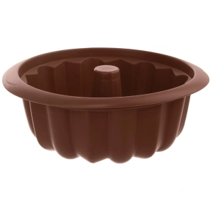 Forma do babki silikonowa z kominem brązowa SILLINIE 26 cm