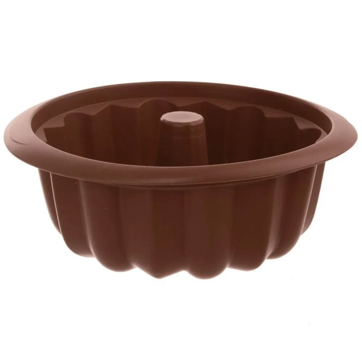 Forma do babki silikonowa z kominem brązowa SILLINIE 26 cm