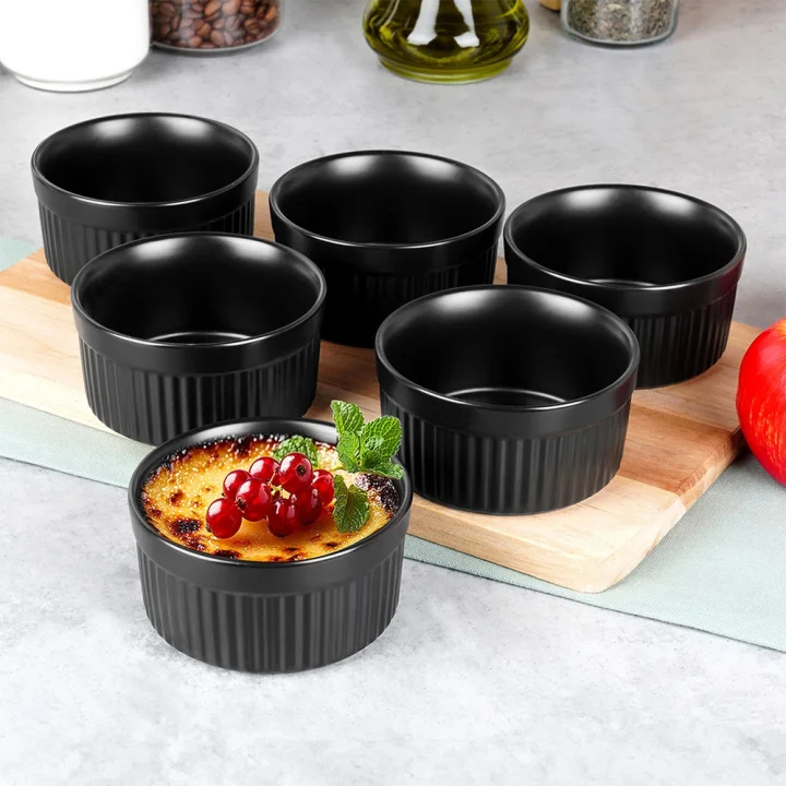 Miseczki do zapiekania ceramiczne czarne 260 ml 6 szt.