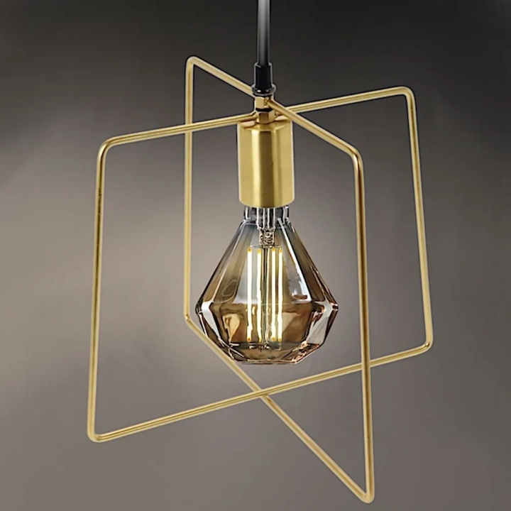 Lampa wisząca metalowa czarna złota