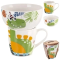 Kubek z miseczką dla dziecka porcelanowy dinozaur 2 el.