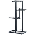 Kwietnik metalowy czarny 4-poziomowy 80 cm