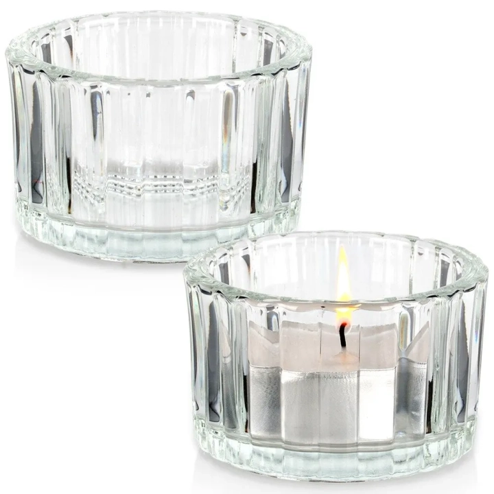 Świecznik szklany na tealight 5,7 cm 2 szt.