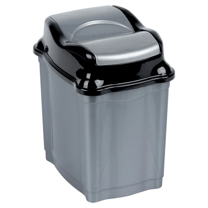 Kosz na śmieci plastikowy szary 5 l
