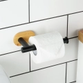 Uchwyt na papier toaletowy stalowy bambusowy czarny 17 cm