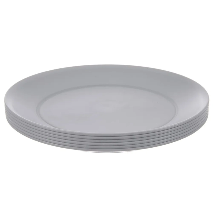 Talerze deserowe plastikowe szare SANDY 20,5 cm 6 szt.