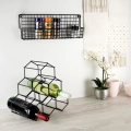 Stojak na wino metalowy czarny 6 butelek 29,5x28,5 cm