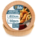 Wkład do frytkownicy beztłuszczowej Air Fryer papierowy okrągły 23 cm 50 szt.