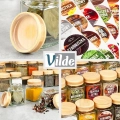 Pojemnik na przyprawy szklany 100 ml 24 szt. + 90 naklejek
