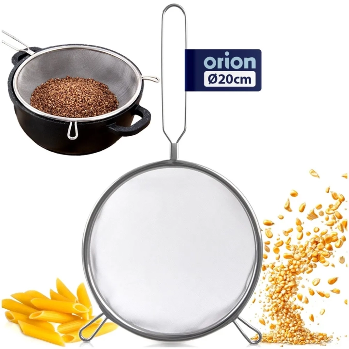 Sitko kuchenne stalowe z uchwytem 20 cm