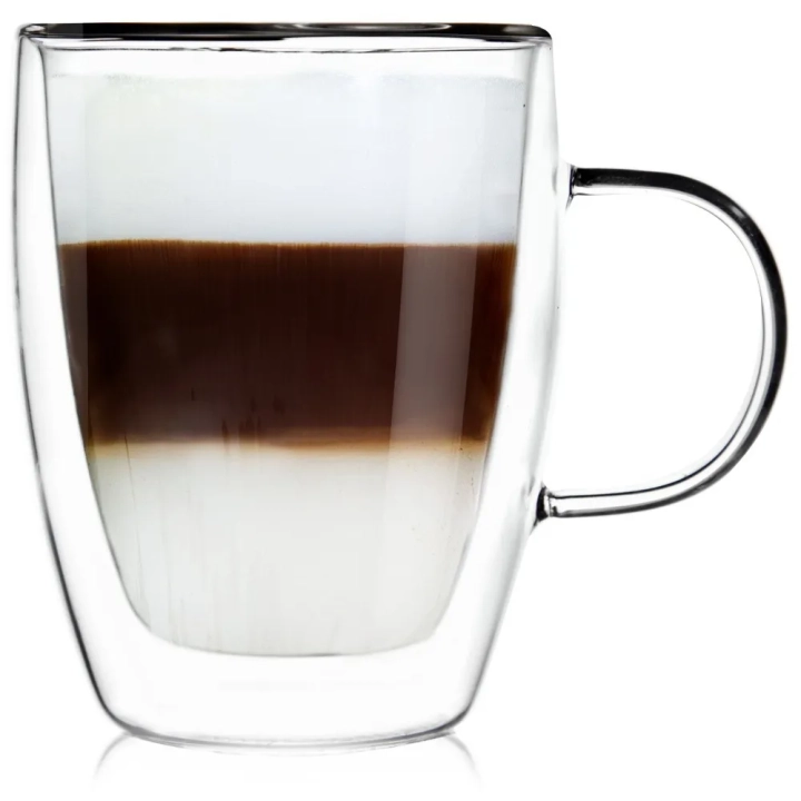 Szklanka termiczna z podwójną ścianką do kawy latte DOUBLE 300 ml