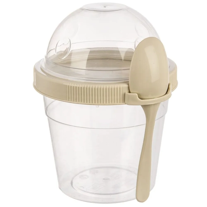Pojemnik kubek na jogurt z łyżeczką lunchbox 400 ml