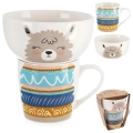 Kubek z miseczką dla dziecka porcelanowy lama 2 el.