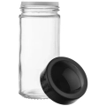 Pojemnik na przyprawy z sitkiem szklany BLACK 100 ml
