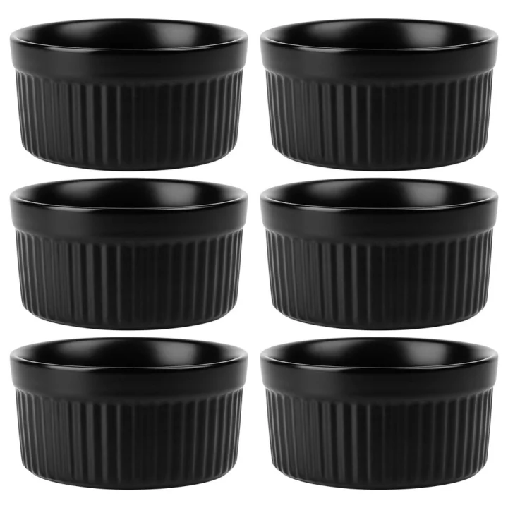 Miseczki do zapiekania ceramiczne czarne 260 ml 6 szt.