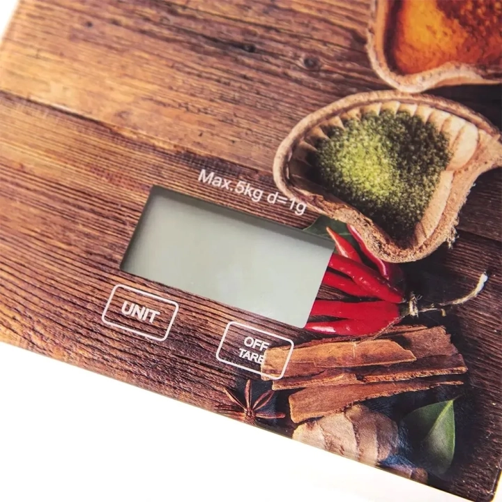 Waga kuchenna szklana elektroniczna płaska 5 kg