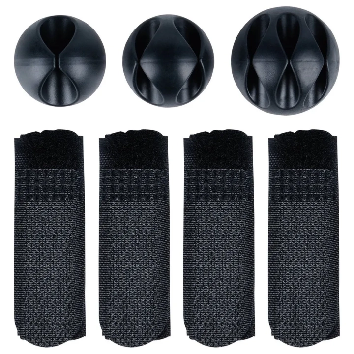 Organizer na kable pod blat biurka metalowy czarny