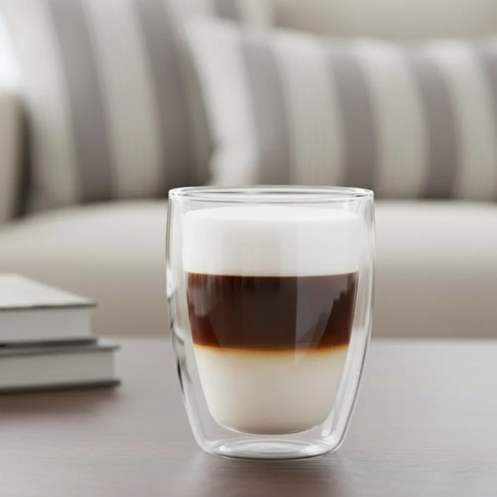 Szklanka termiczna z podwójną ścianką do kawy latte 330 ml