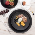 Talerz obiadowy płytki ceramiczny czarny 27 cm