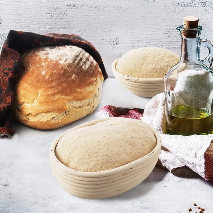 Koszyk do wyrastania ciasta na chleb rattanowy 1 kg / 24x18,5x9 cm