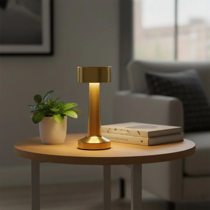 Lampka stołowa złota 21 LED 21 cm