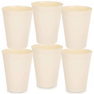Kubki plastikowe kremowe SANDY 300 ml 6 szt.