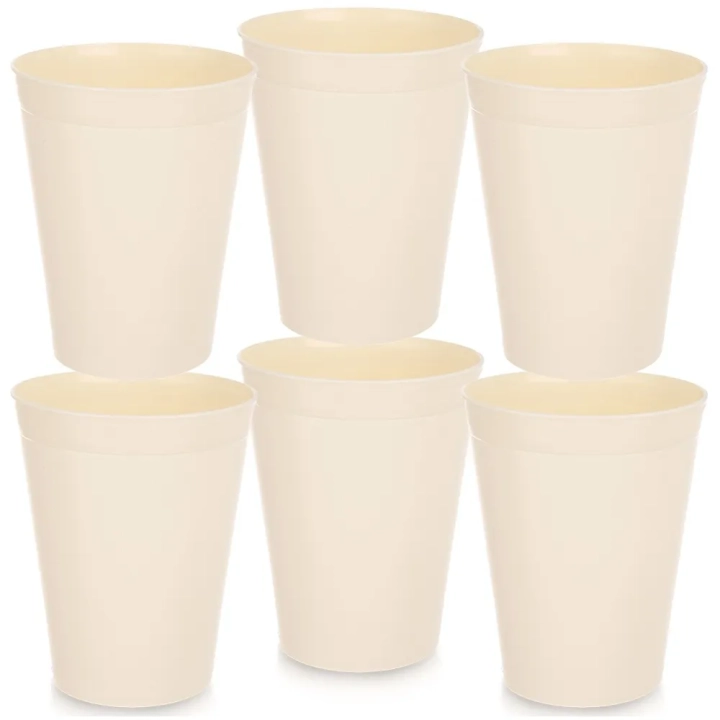 Kubki plastikowe kremowe SANDY 300 ml 6 szt.