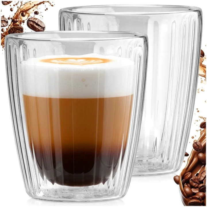 Szklanki termiczne z podwójną ścianką do kawy i herbaty 230 ml 2 szt.