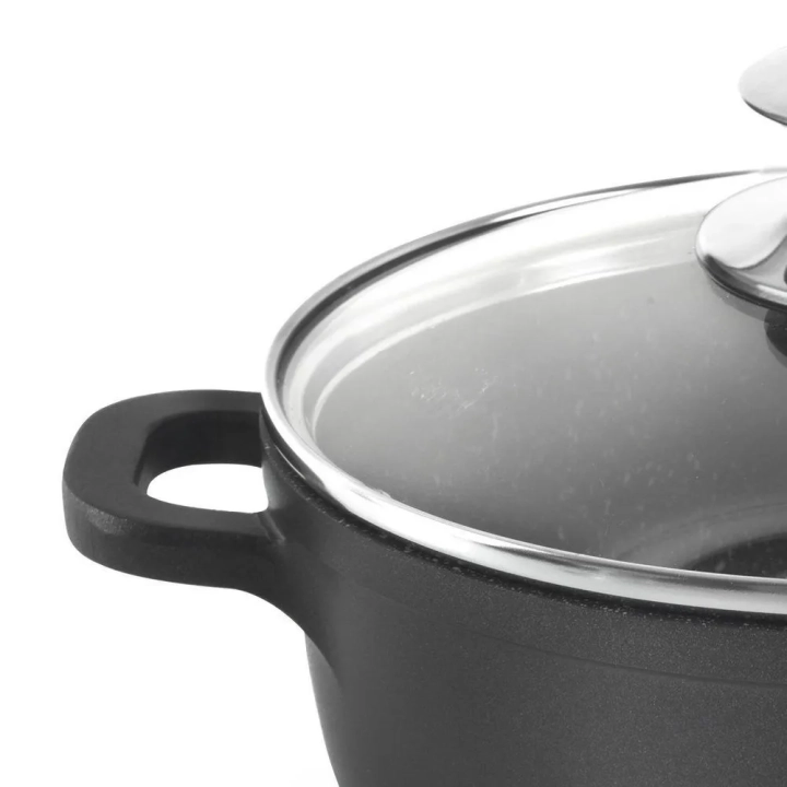 Garnek granitowy ze szklaną pokrywką GRANDE 24 cm, 4 l
