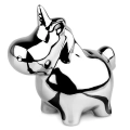 Skarbonka ceramiczna srebrna lustrzana 18x10,5 cm